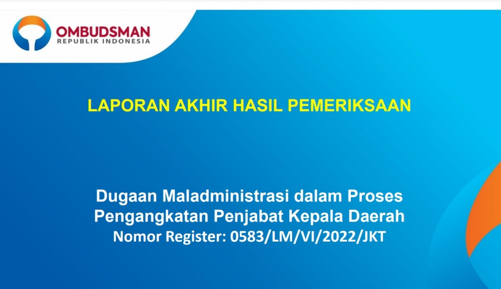 Laporan Ombudsman: Dugaan Maladministrasi Dalam Proses Pengangkatan ...